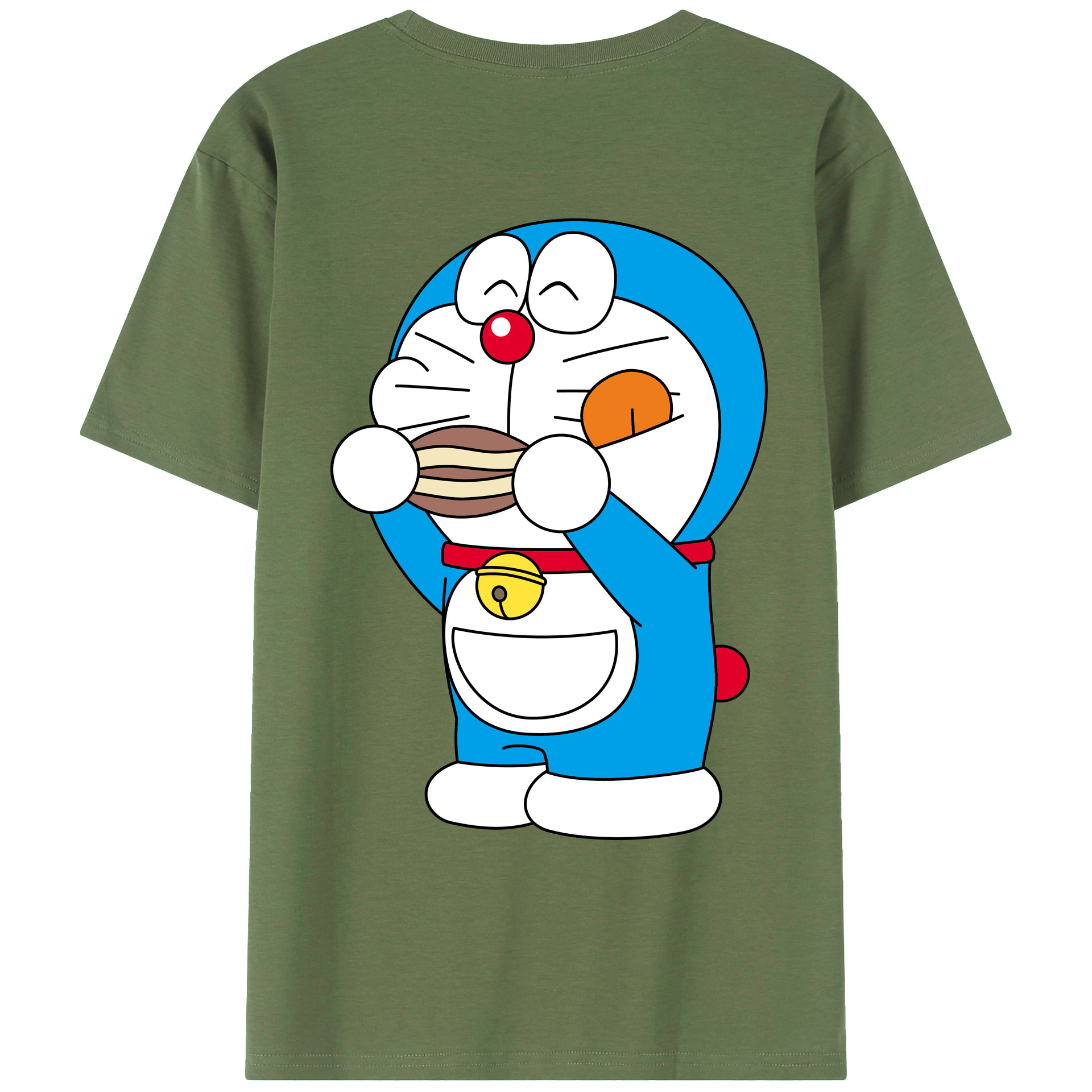 （画像用） ドラえもん Doraemon 綿100％ メンズ半袖Tシャツ（バックプリント） 通気性